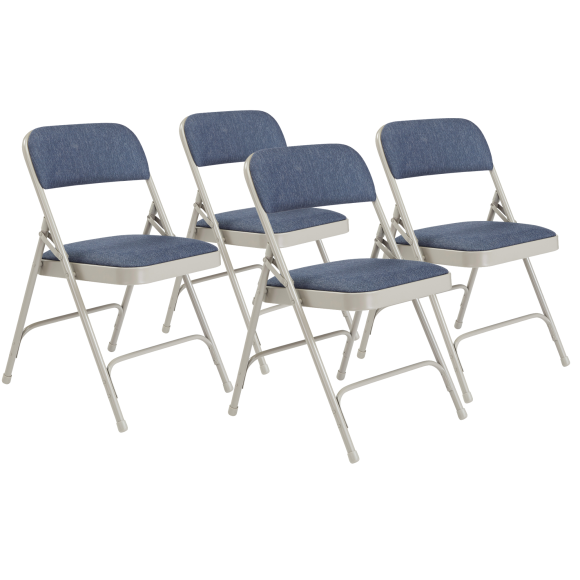 NPS 2205 Blue-Grey Padded Folding Chair - 4 Pack