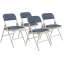 NPS 2205 Blue-Grey Padded Folding Chair - 4 Pack